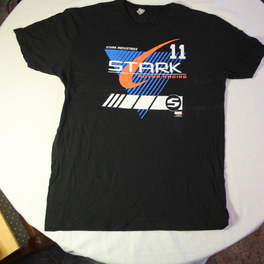 Large black tony start marvel loot crate shirt